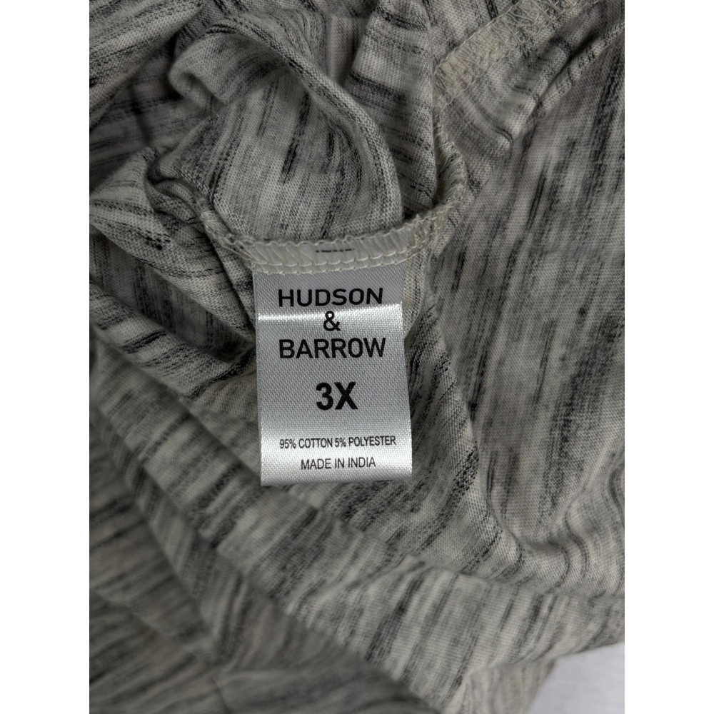 Hudson & Barrow Mens 3X Gray Space Dye Colorblock V-Neck T-Shirt NWT Big & Tall - Picture 4 of 7